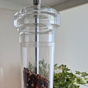 Clear lucite pepper mill